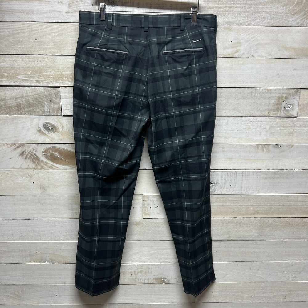 Nike Golf Tour Permormance Dri Fit Pants Mens 35x30 Gray Plaid Straight Preppy